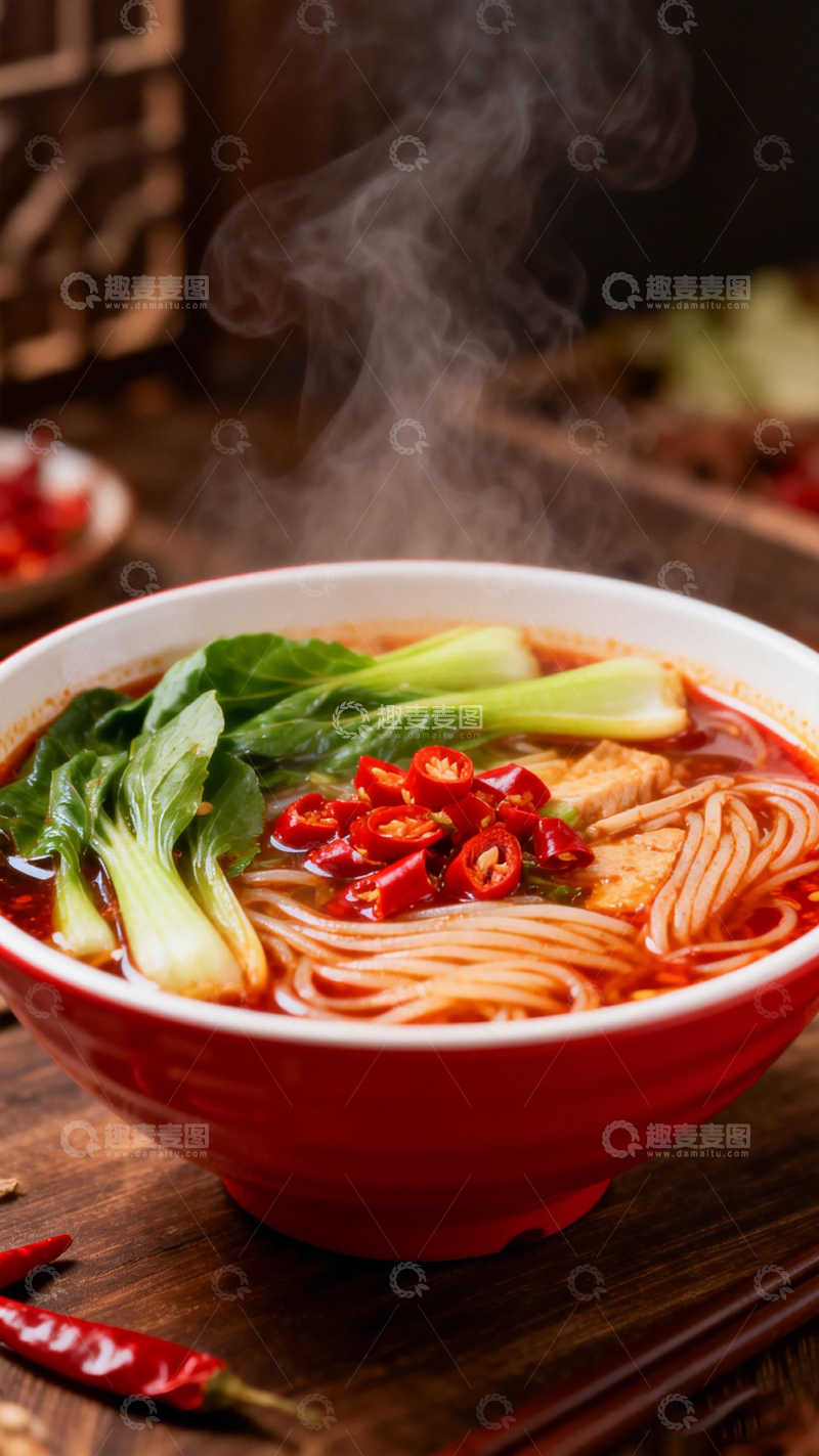 高清大图下载【趣麦麦图】热气腾腾米粉美食摄影