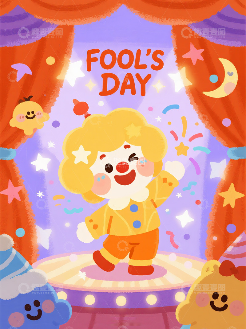高清大图下载【趣麦麦图】愚人节插画海报5