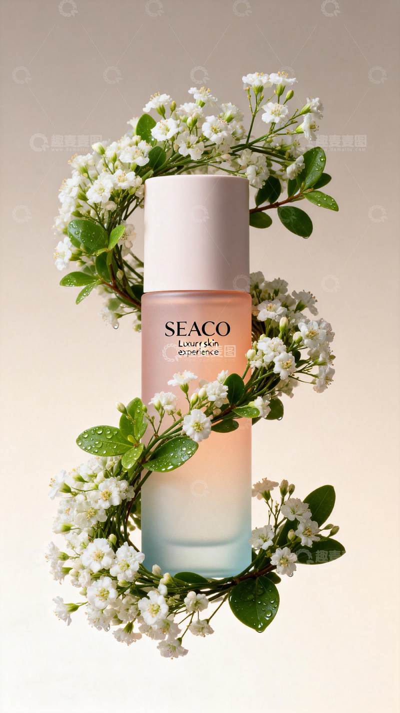 高清大图下载【趣麦麦图】花香护肤品广告设计