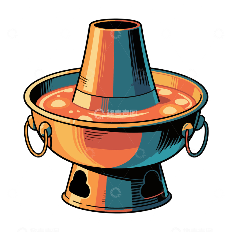 源文件下载【趣麦麦图】卡通风格火锅插画矢量图