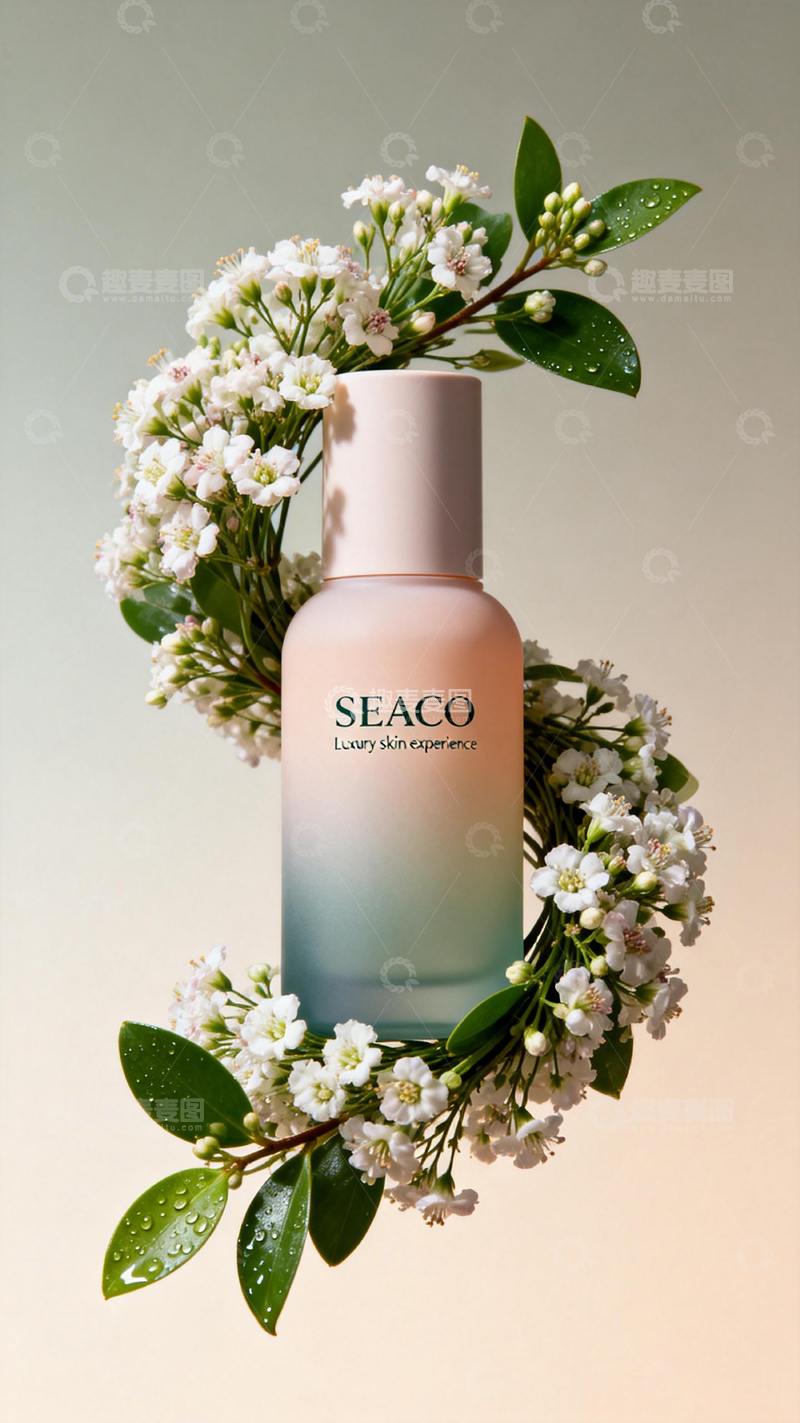高清大图下载【趣麦麦图】花香护肤品创意摄影
