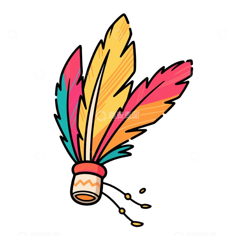 源文件下载【趣麦麦图】彩绘羽毛装饰图案素材