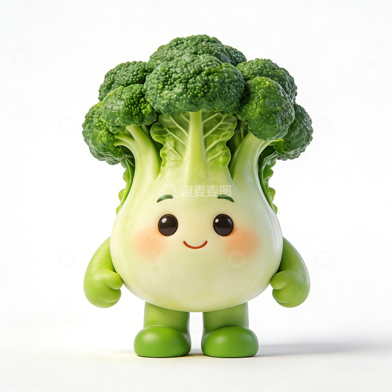 高清大图下载【趣麦麦图】卡通蔬菜拟人西兰花