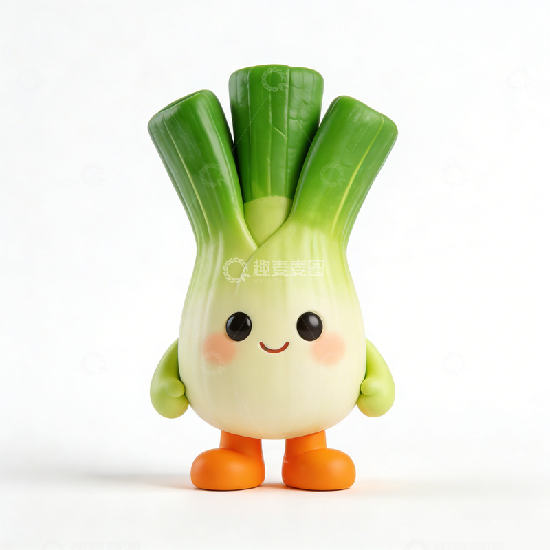 高清大图下载【趣麦麦图】大葱可爱蔬菜卡通形象设计