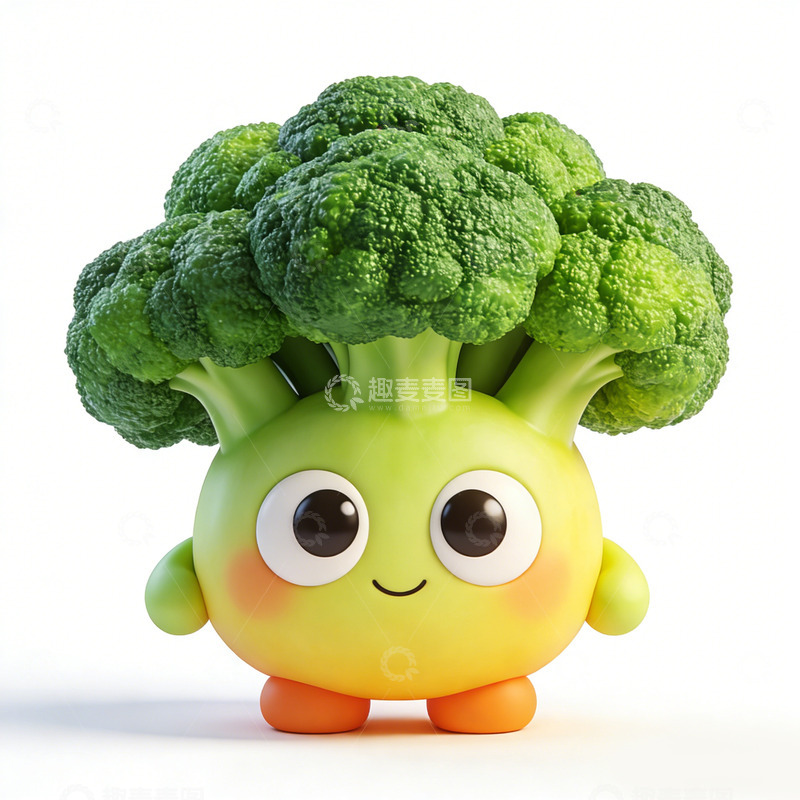 高清大图下载【趣麦麦图】卡通西兰花拟人形象设计