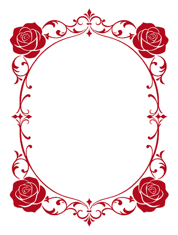 红色玫瑰装饰边框
