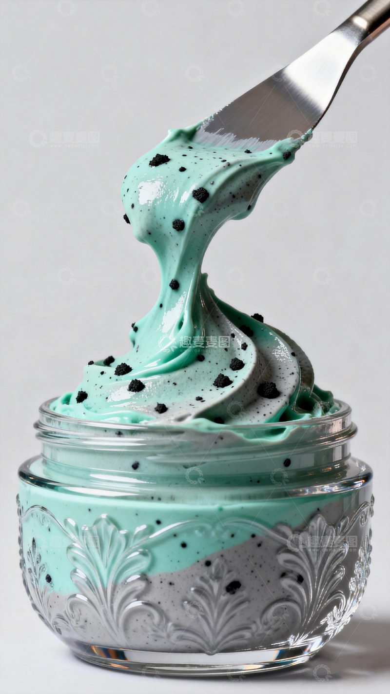 高清大图下载【趣麦麦图】玻璃罐冰淇淋特写美食摄影