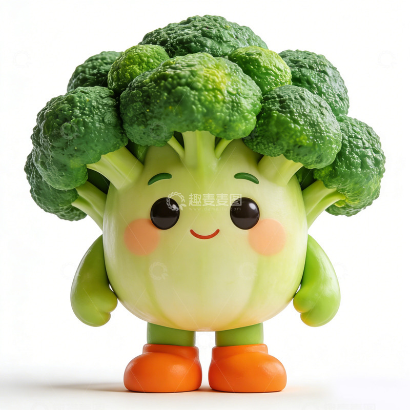 高清大图下载【趣麦麦图】卡通拟人西兰花玩偶