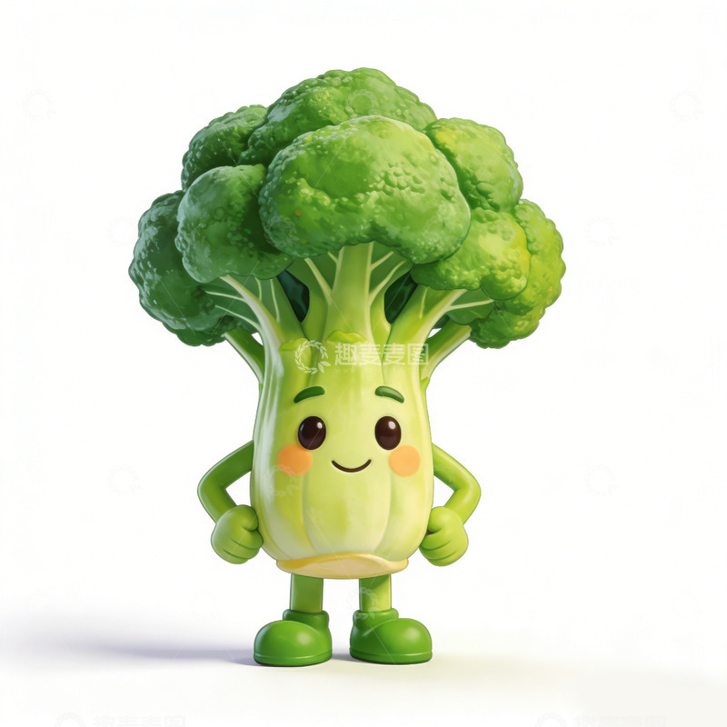 高清大图下载【趣麦麦图】卡通西兰花拟人形象设计