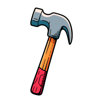 卡通锤子插画素材