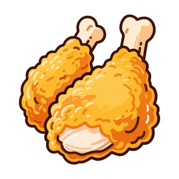 卡通炸鸡插画设计元素