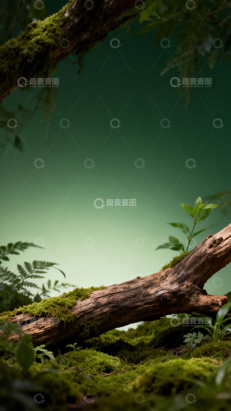 高清大图下载【趣麦麦图】森林绿意苔藓枯木摄影