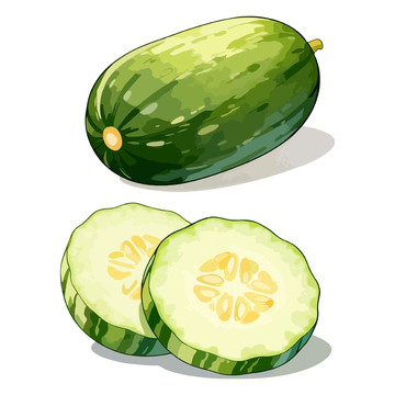 水彩风瓜果插图