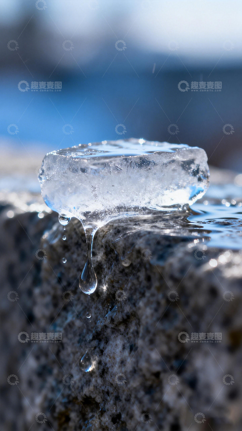 高清大图下载【趣麦麦图】冰凌岩石特写