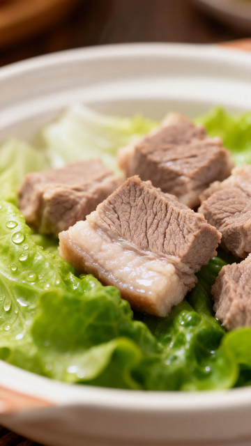 清新生菜炖肉美食摄影