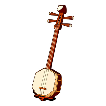 手绘风格传统乐器插画