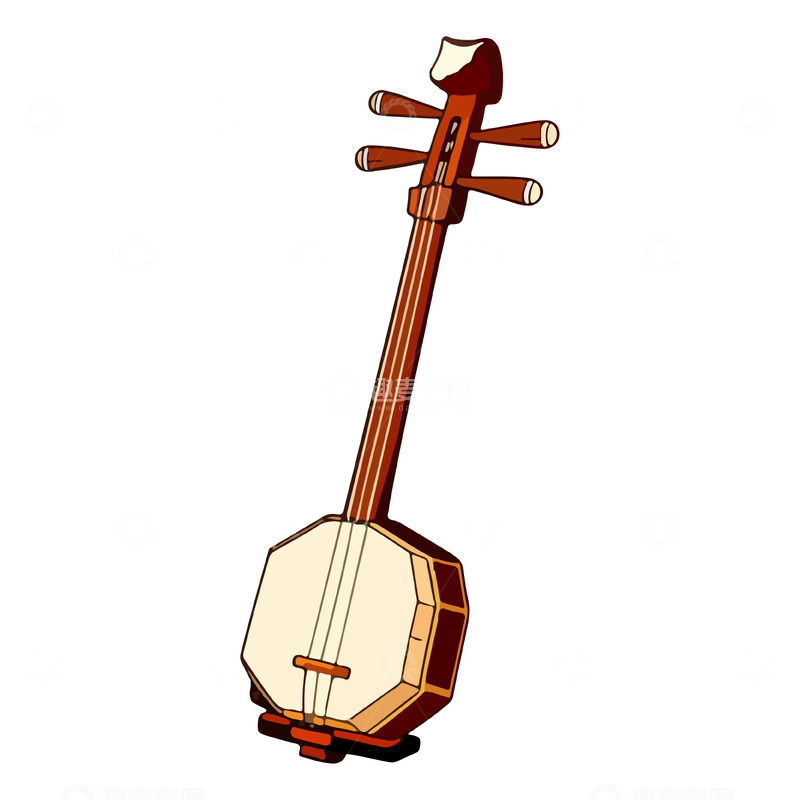 源文件下载【趣麦麦图】手绘风格传统乐器插画