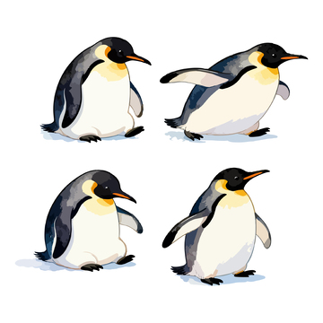 可爱企鹅插画设计素材