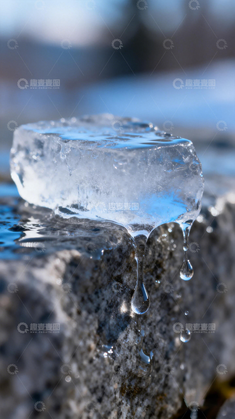 高清大图下载【趣麦麦图】冰块岩石水滴特写