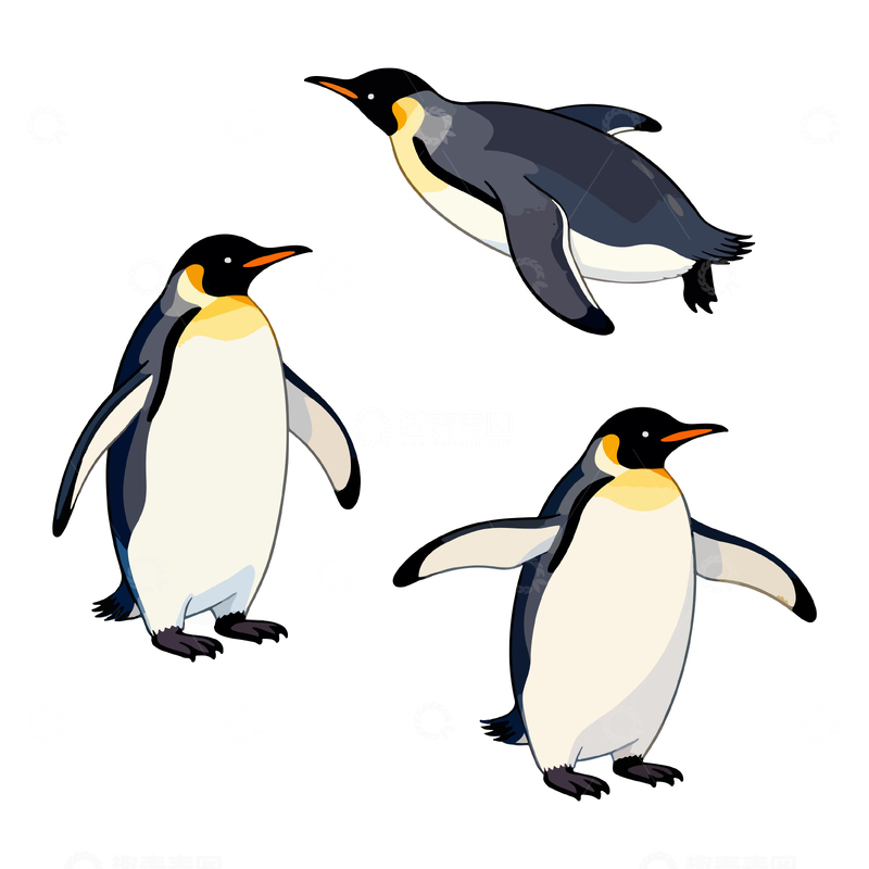 源文件下载【趣麦麦图】卡通企鹅插画设计素材