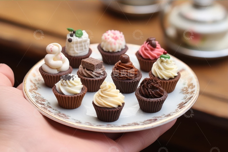 高清大图下载【趣麦麦图】一盘美味的纸杯蛋糕