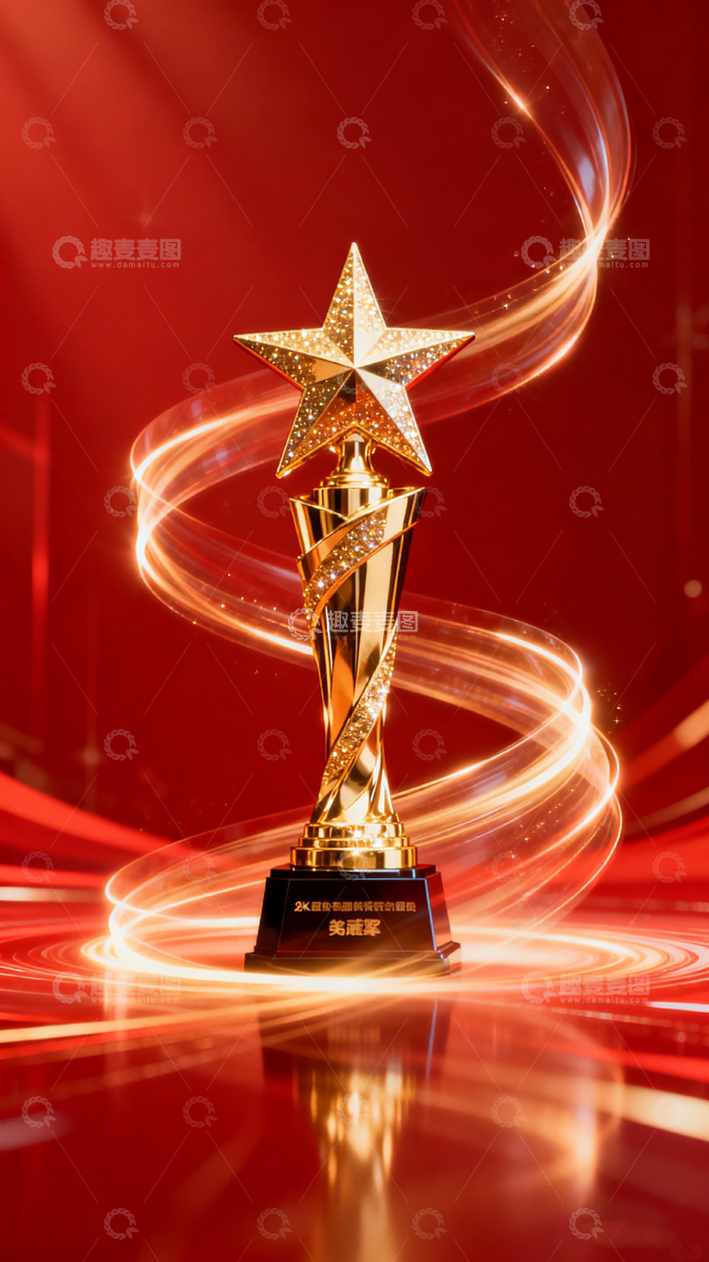 高清大图下载【趣麦麦图】星光熠熠奖杯荣誉展示