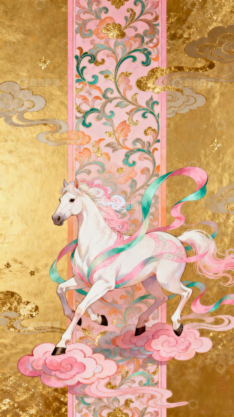 高清大图下载【趣麦麦图】东方神话独角兽插画
