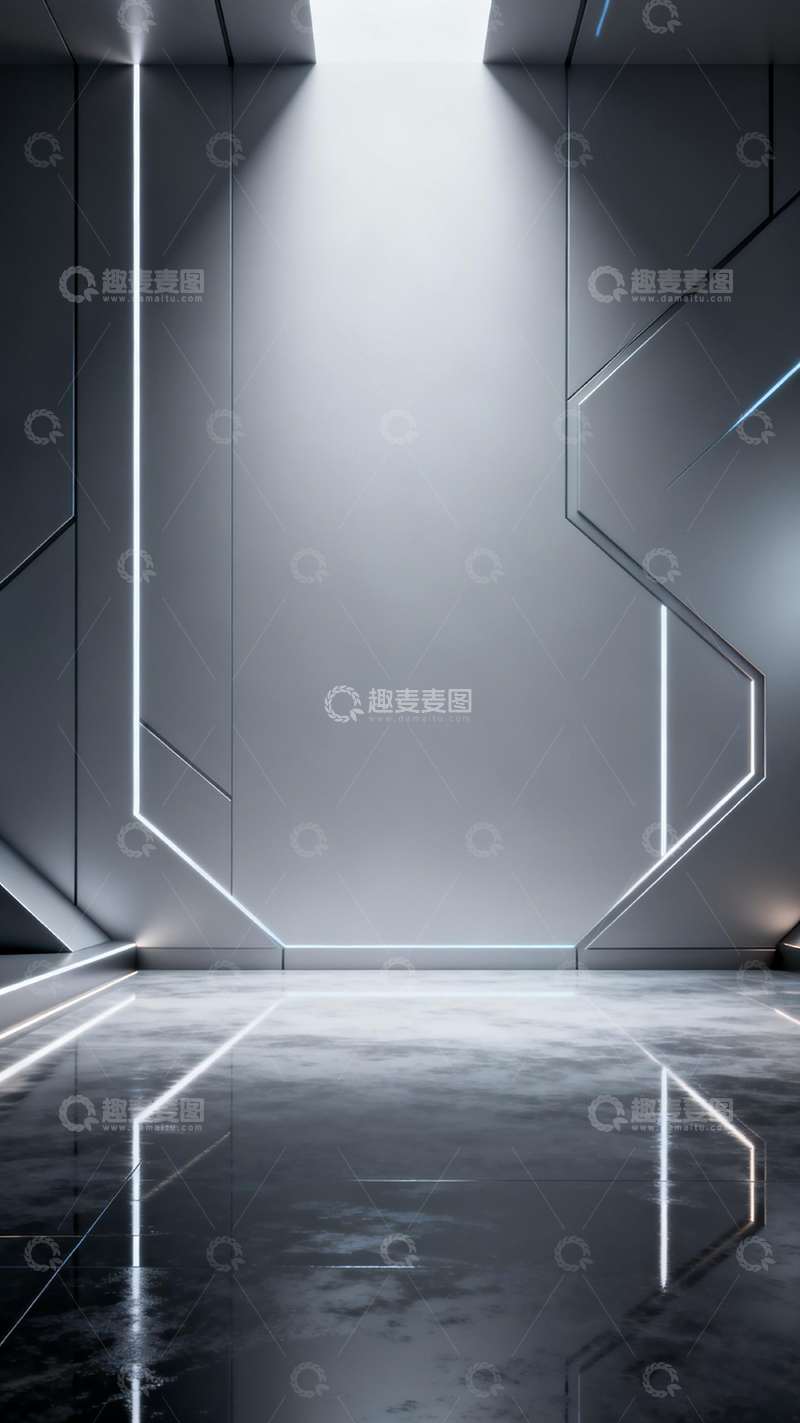 高清大图下载【趣麦麦图】未来科技感室内空间设计