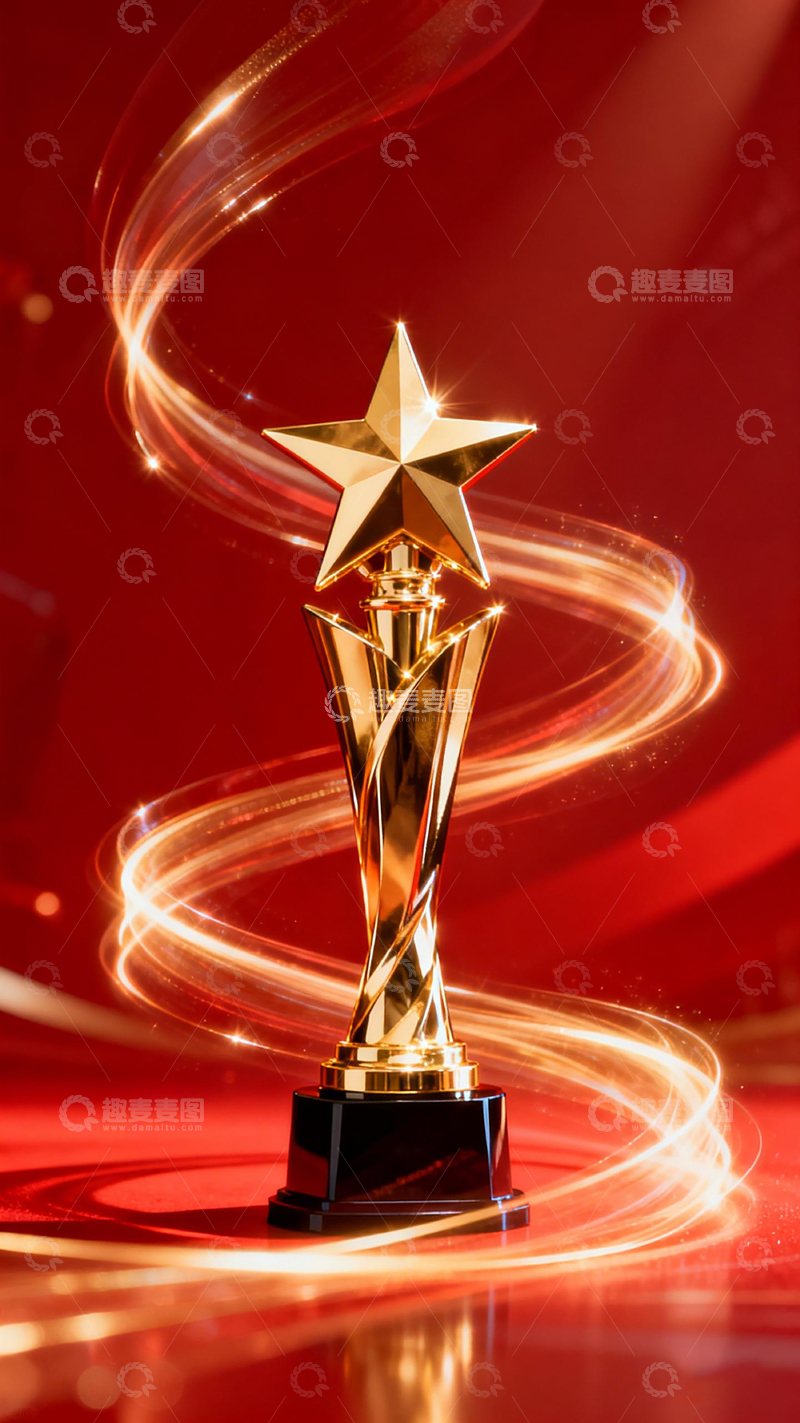 高清大图下载【趣麦麦图】星光璀璨奖杯荣誉感摄影图片