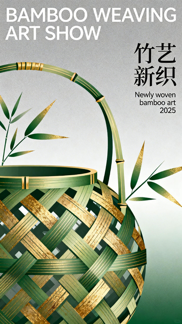 竹编艺术展宣传海报
