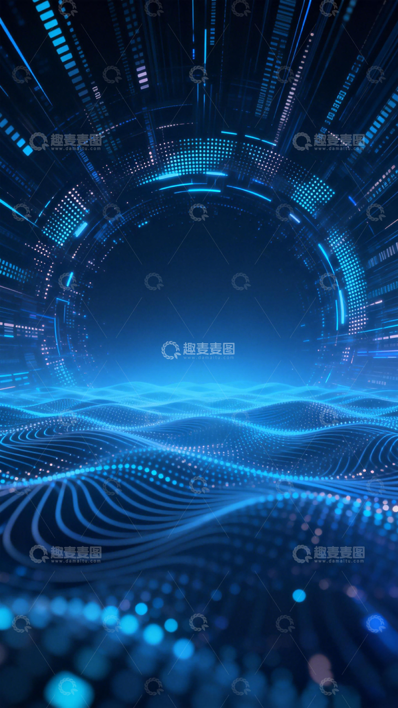 高清大图下载【趣麦麦图】未来科技数字隧道视觉