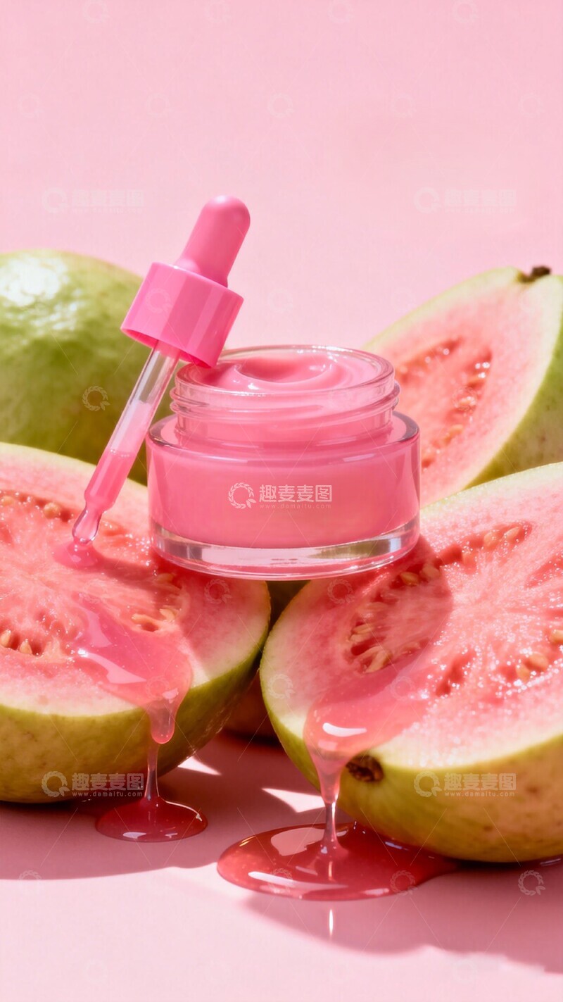 高清大图下载【趣麦麦图】粉色水果护肤罐创意写真