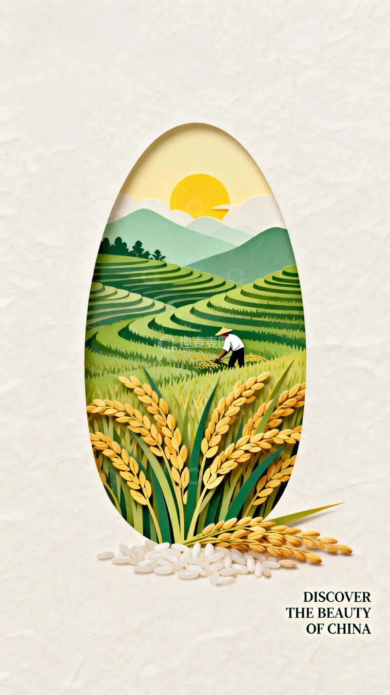 高清大图下载【趣麦麦图】田园风光中国农业宣传海报