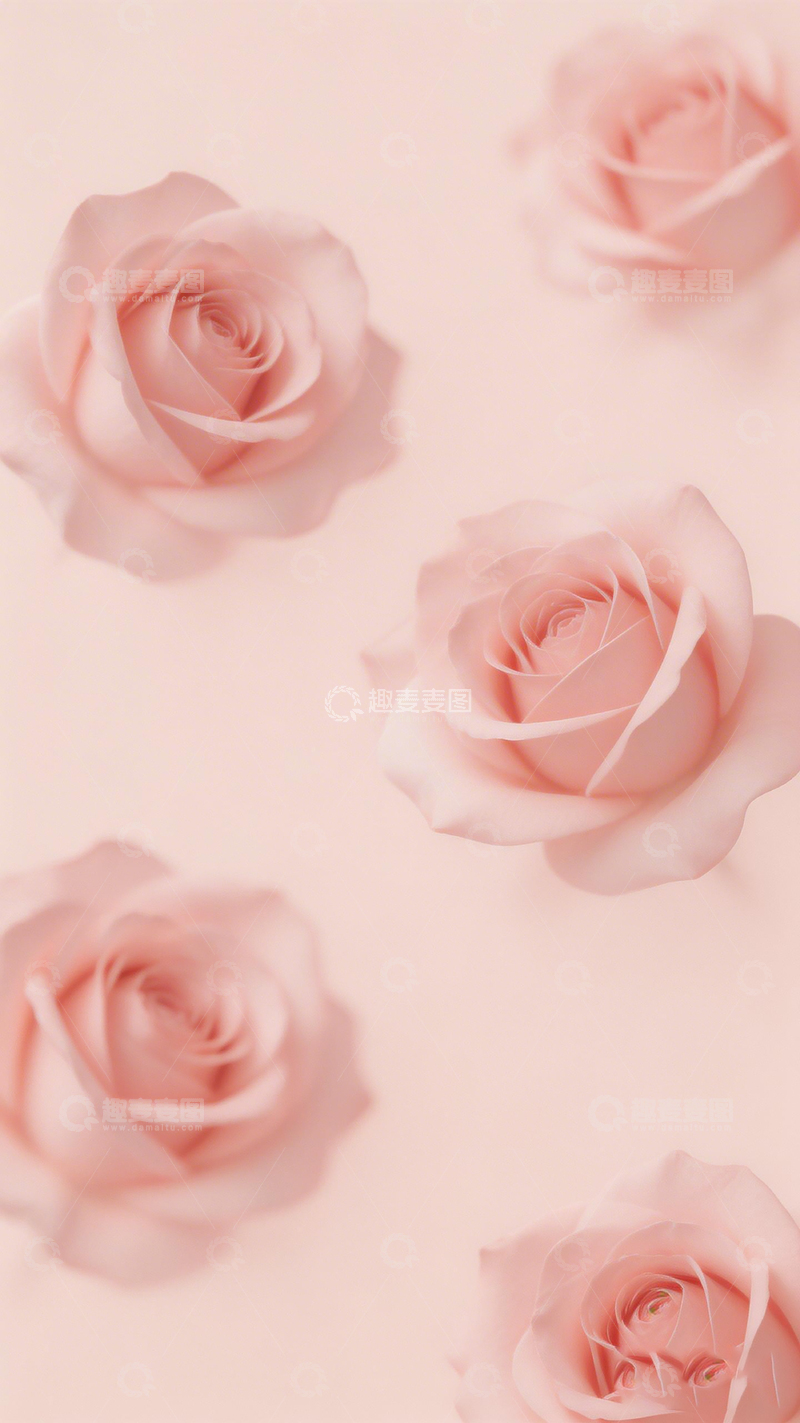 高清大图下载【趣麦麦图】粉色玫瑰浪漫背景图片