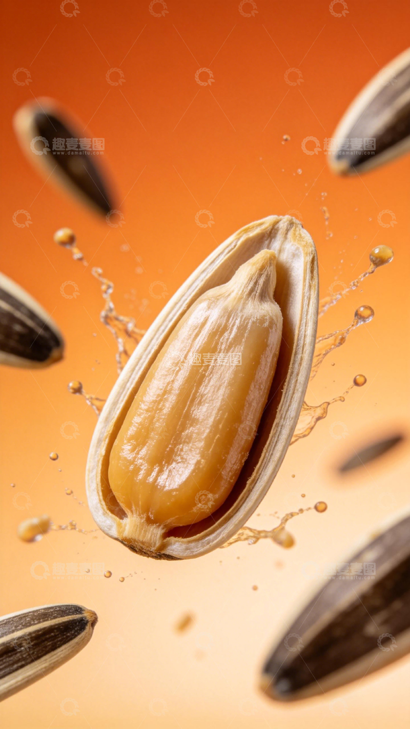 高清大图下载【趣麦麦图】香蕉葵花籽动感美食摄影
