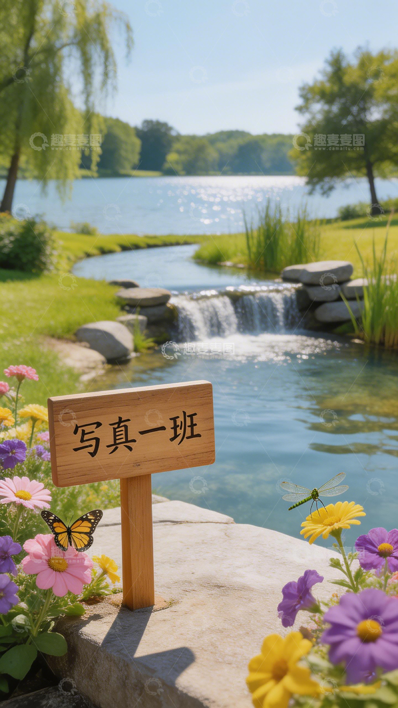 高清大图下载【趣麦麦图】湖畔花园班级标识