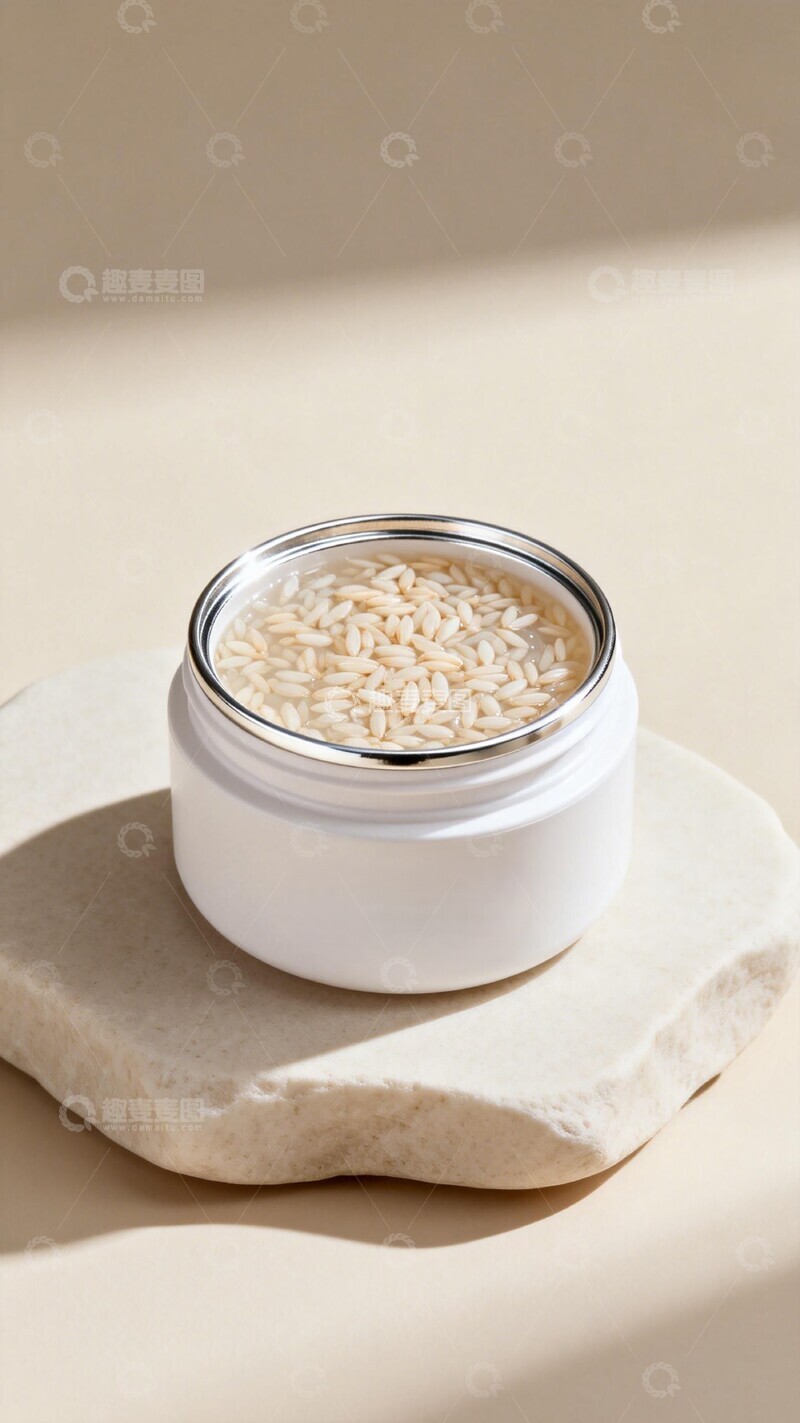 高清大图下载【趣麦麦图】简约米粒护肤品展示