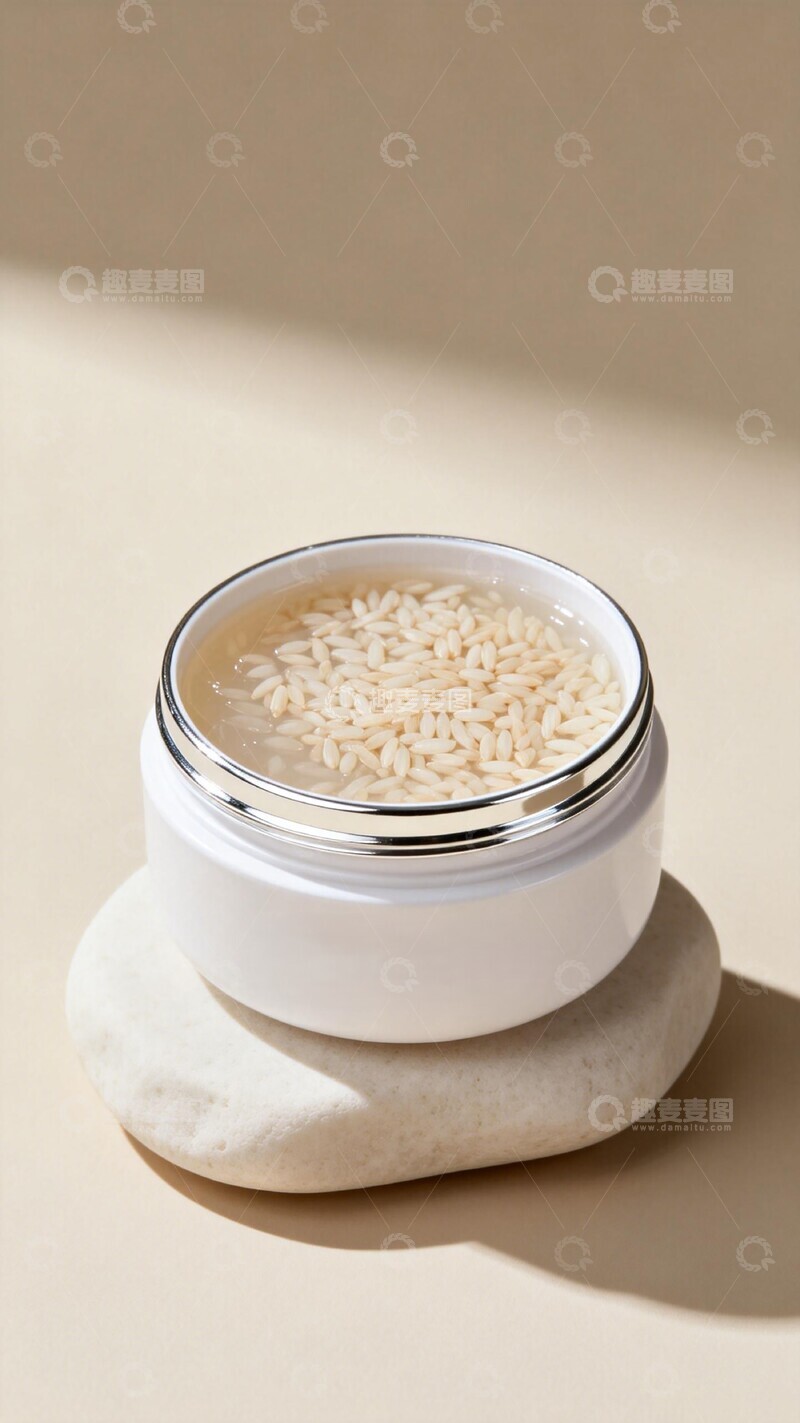 高清大图下载【趣麦麦图】简约风格米粒护肤产品展示