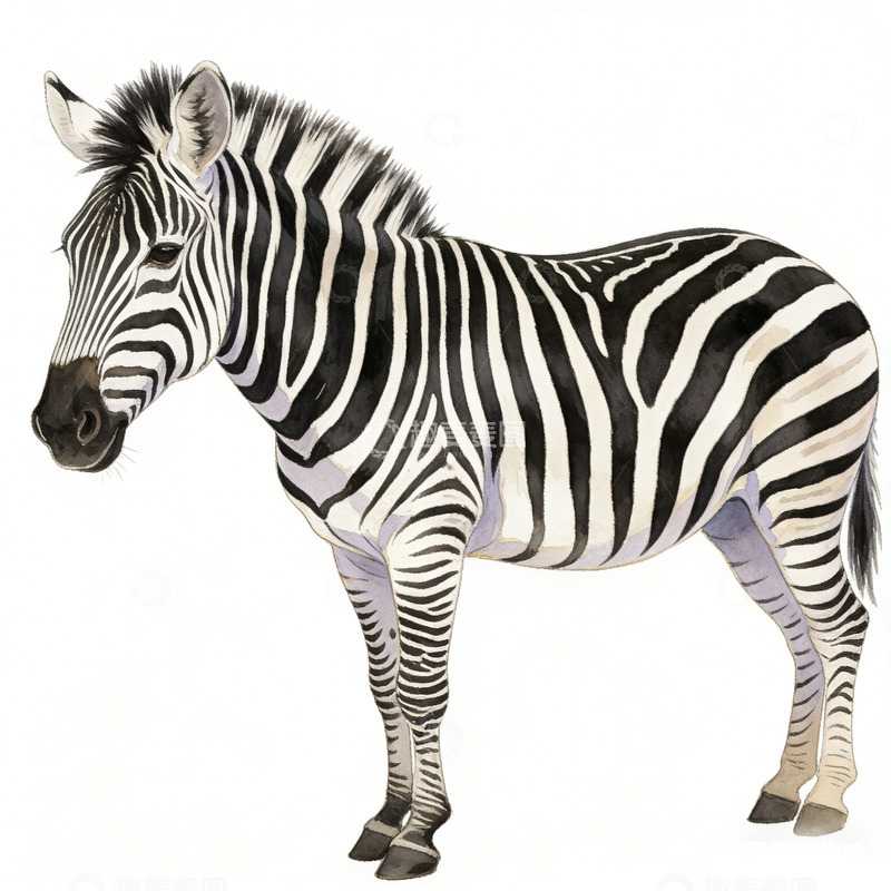 高清大图下载【趣麦麦图】写实斑马插画设计素材