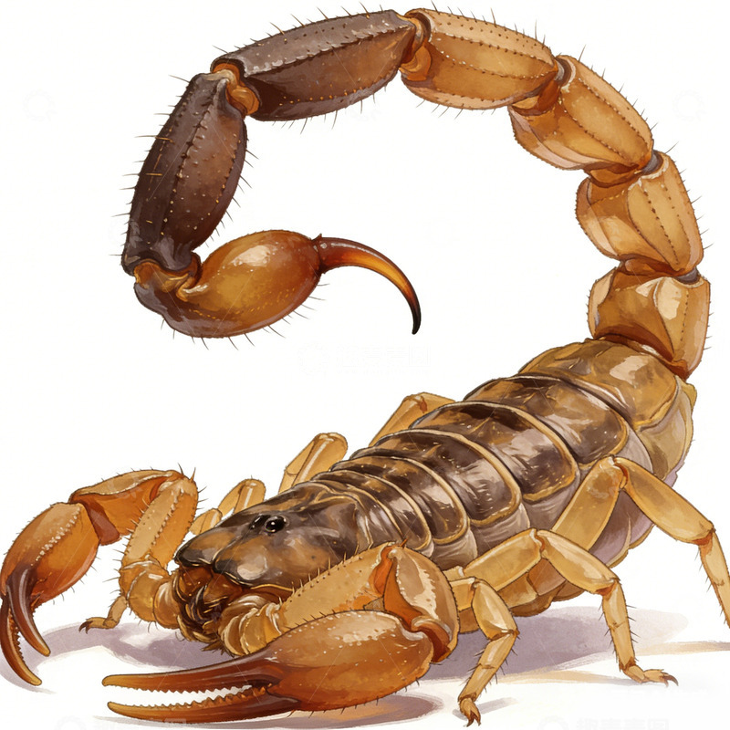 高清大图下载【趣麦麦图】逼真蝎子插画设计素材