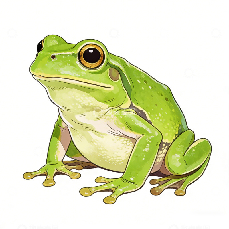 高清大图下载【趣麦麦图】卡通青蛙插画设计素材