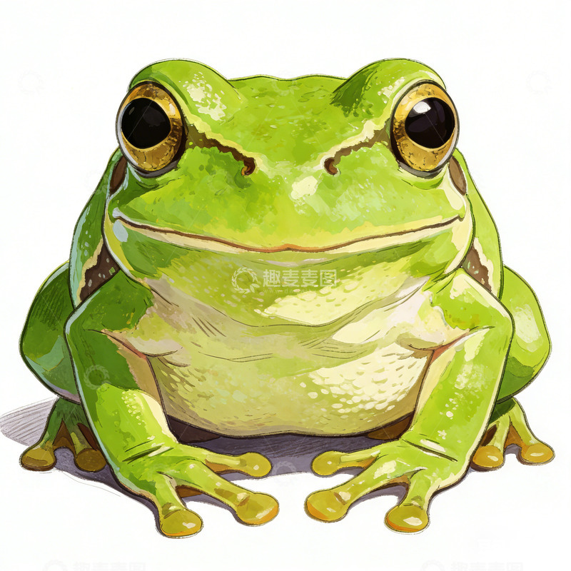 高清大图下载【趣麦麦图】卡通青蛙插画素材