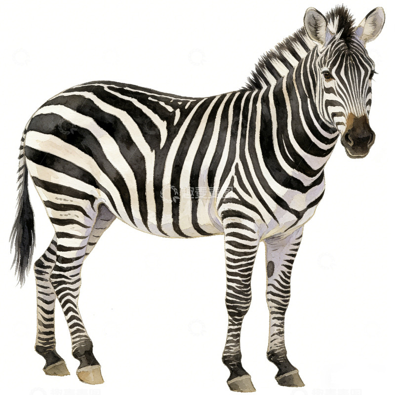高清大图下载【趣麦麦图】斑马写实插画