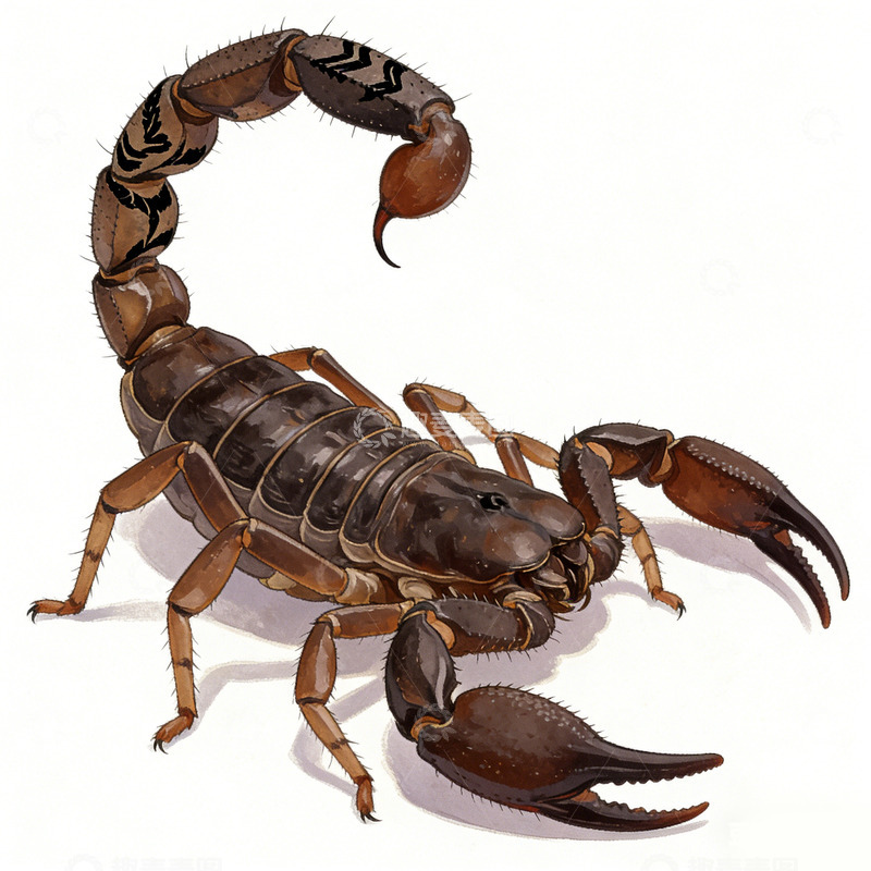 高清大图下载【趣麦麦图】写实蝎子插画设计素材