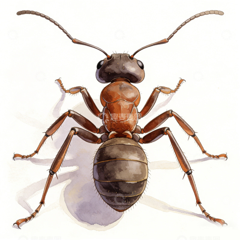 高清大图下载【趣麦麦图】水彩蚁虫昆虫插画设计素材