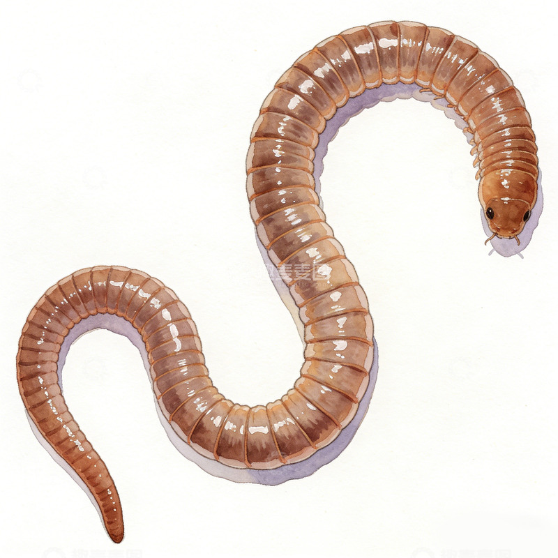 高清大图下载【趣麦麦图】蚯蚓插图插画素材