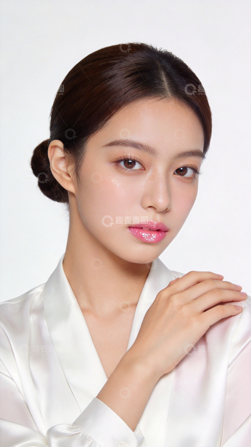 高清大图下载【趣麦麦图】优雅女性白色衬衣写真