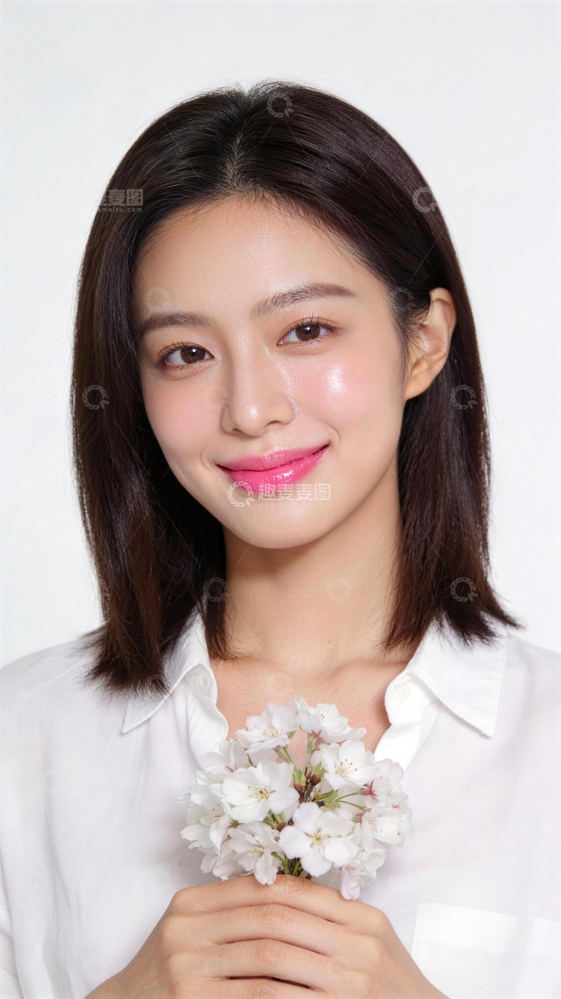 高清大图下载【趣麦麦图】清新女性花束写真