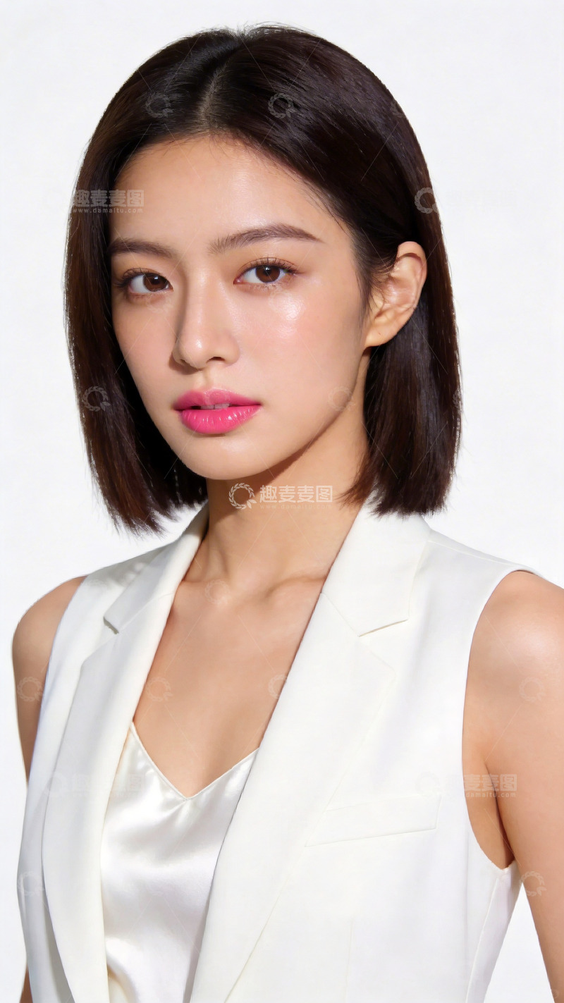 高清大图下载【趣麦麦图】时尚女性白色西装写真