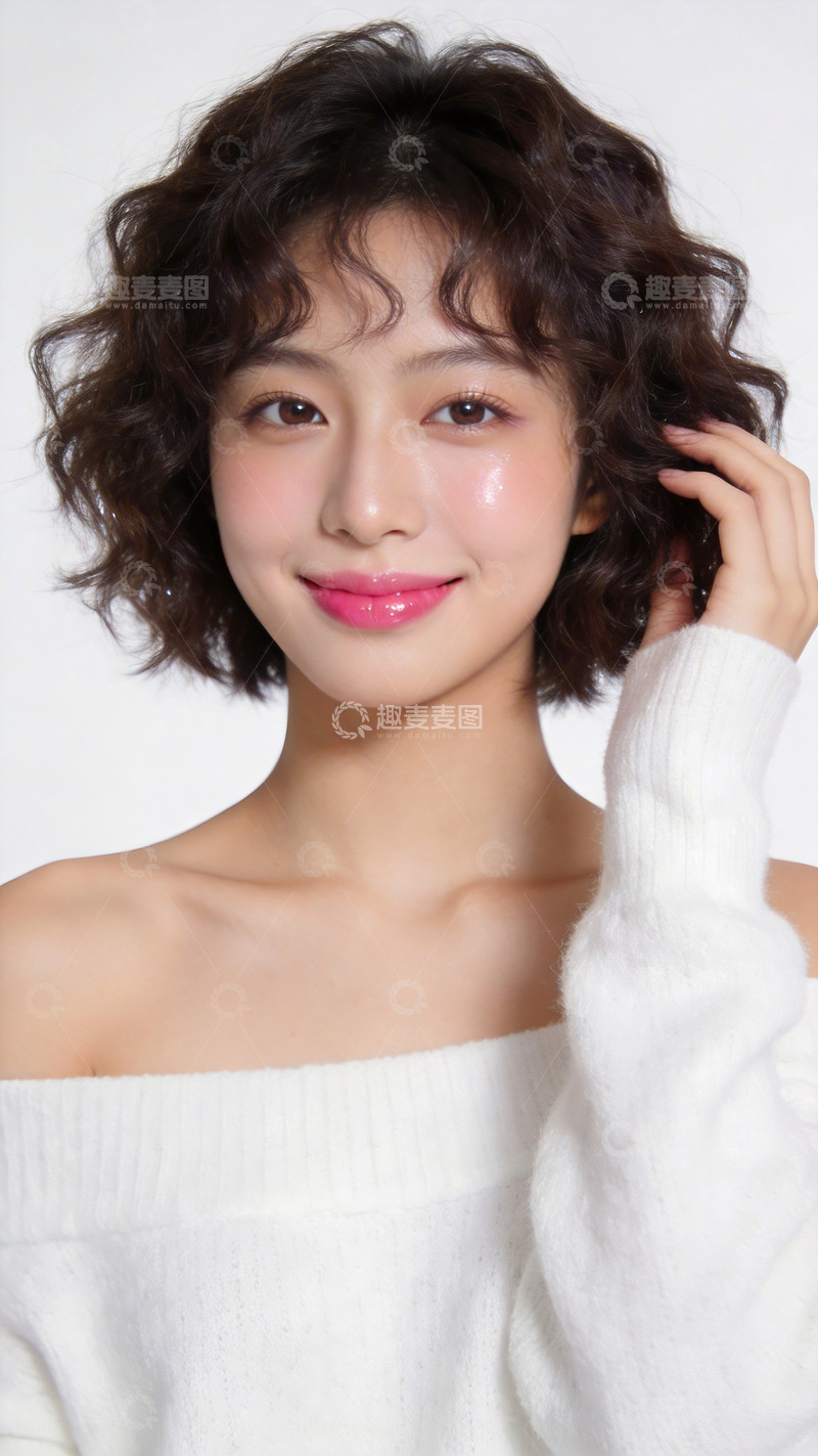 高清大图下载【趣麦麦图】温婉微笑年轻女性写真